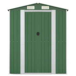 VidaXL Garden Shed Green Galvanized Steel Large Garden Shed - 75.6" X 75.2" X 87.8" -All Patio Furniture GUEST 97d195bb a25a 47f6 acd6 106e394392e4