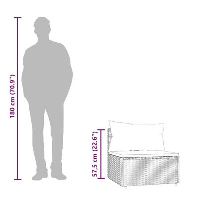 VidaXL 3-Piece Patio Lounge Set With Cushions - Brown Poly Rattan Outdoor Furniture With Pillows And Coffee Table, Weather Resistant, Flexible Design 11 VidaXL 3-Piece Patio Lounge Set With Cushions - Brown Poly Rattan Outdoor Furniture With Pillows And Coffee Table, Weather Resistant, Flexible Design - Image 9