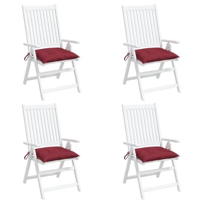 VidaXL Chair Cushion Non Slip Outdoor Patio Seat Cushion Pad Oxford Fabric - Wine Red 15.7" X 15.7" X 2.8" 4-Pack 5 VidaXL Chair Cushion Non Slip Outdoor Patio Seat Cushion Pad Oxford Fabric - Wine Red 15.7" X 15.7" X 2.8" 4-Pack - Image 3