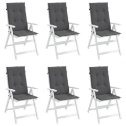 VidaXL 6 Pcs Garden Highback Chair Cushions-Anthracite, 47.2"x19.7"x1.2"-Outdoor Patio Comfort-100% Polyester Fabric-Easy Installation -All Patio Furniture GUEST 9b6f7b03 95fc 4e86 91e6 1dc44eeb32f3
