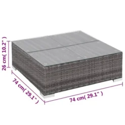 VidaXL Patio Lounge Set - 6-Piece Poly Rattan Gray Sectional Sofa Set With Coffee Table And Ottoman - Comfortable Outdoor Seating With Cushions -All Patio Furniture GUEST 9df3908c 0152 46e7 9915 5b5d2473375c