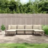 VidaXL Patio Furniture Set 6-Piece Sofa With Cushions - Anthracite Poly Rattan; Outdoor/Garden/Terrace Modular Sofa Set With Cushions