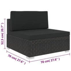 VidaXL Garden Lounge Set Black (Rattan), Black (Cushions) -All Patio Furniture GUEST 9e33111d 31d6 4c78 a193 bd9174cbe954