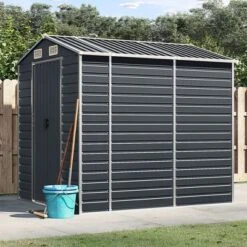 VidaXL Garden Shed Galvanized Steel - Anthracite 75.2 X 84.6 X 78 In