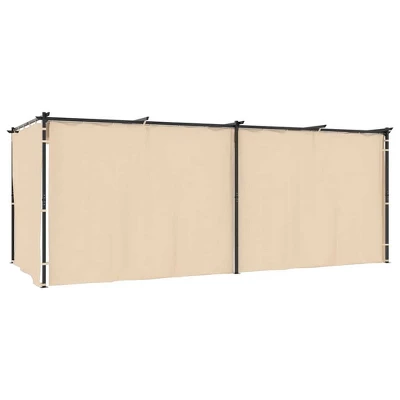 VidaXL Gazebo With Curtains 9.8'x19.7' Cream Steel 11 VidaXL Gazebo With Curtains 9.8'x19.7' Cream Steel - Image 9