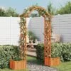 VidaXL Pergola Outdoor Garden Arch Pergola Trellis With Planter Solid Wood Fir - Brown