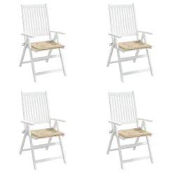 VidaXL Outdoor Garden Chair Cushions- Set Of 4, Beige, Oxford Fabric, 19.7"x19.7"x1.2", Foam Fiber Filling, With Ropes -All Patio Furniture GUEST a3257161 0523 406f 850d 9f79c1eeacf5