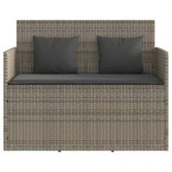 VidaXL Garden Bench Gray PE Rattan 47.2 In Removable Covers -All Patio Furniture GUEST a3312c68 cf5e 4cfb b660 ded95c5b4003
