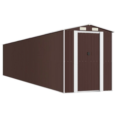 VidaXL Large Outdoor Garden Storage Shed In Dark Brown - Galvanized Steel Design For Durability - Spacious For Tools And Equipment Storage 10 VidaXL Large Outdoor Garden Storage Shed In Dark Brown - Galvanized Steel Design For Durability - Spacious For Tools And Equipment Storage - Image 8