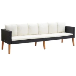 VidaXL 3-Seater Patio Sofa - Weather-Resistant PE Rattan, Powder-Coated Steel Frame With Cushions - Suitable For Outdoor And Indoor Use - Black 15 VidaXL 3-Seater Patio Sofa - Weather-Resistant PE Rattan, Powder-Coated Steel Frame With Cushions - Suitable For Outdoor And Indoor Use - Black -All Patio Furniture GUEST a3f35180 9255 4b67 a83f 4366a255fe10