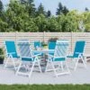 VidaXL Garden Highback Chair Cushions 6 Pcs Blue 47.2"x19.7"x1.2" Polyester, Indoor & Outdoor Use, Foam Fiber Filling -All Patio Furniture GUEST a42412ba 33bc 47c9 a18e 3f866f5deff4