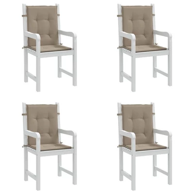 VidaXL Lowback Chair Cushion Set Of 4 Taupe Oxford Fabric (100% Polyester) 5 VidaXL Lowback Chair Cushion Set Of 4 Taupe Oxford Fabric (100% Polyester) - Image 3