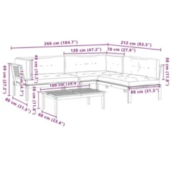 VidaXL Wooden Pallet Patio Sofa Set 4-Piece - Solid Acacia Wood With Cushions For Garden/Patio/Terrace - Brown Anthracite -All Patio Furniture GUEST a558bee1 dee7 4230 8790 b582e44fb902