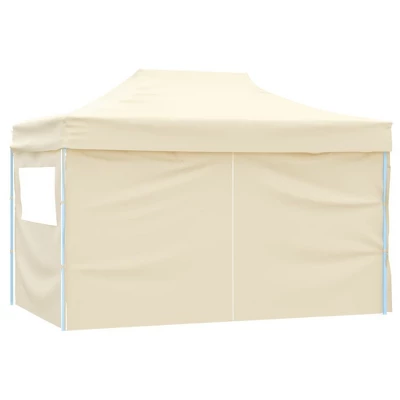 VidaXL Foldable Tent Pop-Up With 4 Side Walls 9.8'x14.8' Cream White 5 VidaXL Foldable Tent Pop-Up With 4 Side Walls 9.8'x14.8' Cream White - Image 3