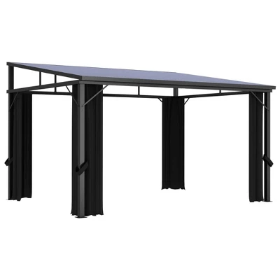 VidaXL Gazebo With Curtains - UV-Resistant PVC Roof - Aluminum And Steel Construction - Anthracite - 13.3'x9.6'x8' - Outdoor Event Shelter 3 VidaXL Gazebo With Curtains - UV-Resistant PVC Roof - Aluminum And Steel Construction - Anthracite - 13.3'x9.6'x8' - Outdoor Event Shelter