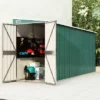 VidaXL Storage Shed Wall-mounted Garden Shed For Backyard Galvanized Steel - Green 46.5" X 150.4" X 70.1"