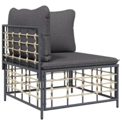 VidaXL 5-Piece Patio Lounge Set With Dark Grey Cushions - Anthracite Poly Rattan, Powder-Coated Steel Frame, Versatile Outdoor Furniture Collection 14 VidaXL 5-Piece Patio Lounge Set With Dark Grey Cushions - Anthracite Poly Rattan, Powder-Coated Steel Frame, Versatile Outdoor Furniture Collection -All Patio Furniture GUEST a7effd22 437e 47a5 8790 51e027ce9faa 2