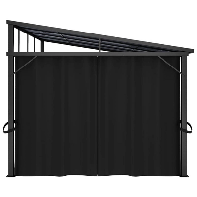 VidaXL Gazebo With Curtains - UV-Resistant PVC Roof - Aluminum And Steel Construction - Anthracite - 13.3'x9.6'x8' - Outdoor Event Shelter 8 VidaXL Gazebo With Curtains - UV-Resistant PVC Roof - Aluminum And Steel Construction - Anthracite - 13.3'x9.6'x8' - Outdoor Event Shelter - Image 6