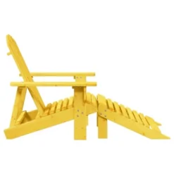 VidaXL Adirondack Chair With Ottoman - Yellow Solid Wood For Patio Garden Outdoor Comfort -All Patio Furniture GUEST aa93339a 3238 491b 92ed c4d597596a51