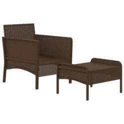 VidaXL 2 Piece Patio Lounge Set With Cushions Brown Poly Rattan -All Patio Furniture GUEST aaf97ec0 40ee 4c4c 9be2 ddbf9b0ca2ff