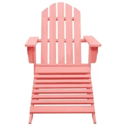 VidaXL Adirondack Chair Patio Adirondack Chair With Ottoman Solid Wood Fir - Pink -All Patio Furniture GUEST ab477f17 f9f1 4a5b 8b5c c2f1d13588ae