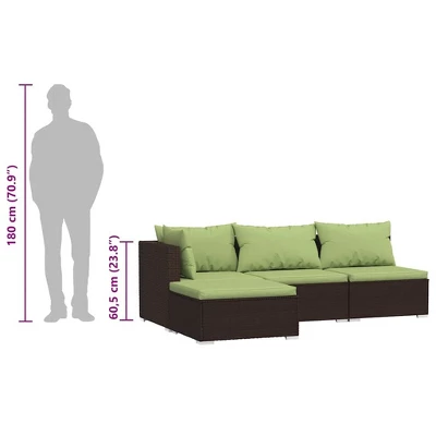 VidaXL Garden Lounge Set Brown, Green 13 VidaXL Garden Lounge Set Brown, Green - Image 11