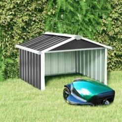 VidaXL Garden Shed Anthracite Galvanized Steel Medium Durable