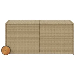 VidaXL Garden Storage Box With Wheels Mix Beige 74.8 Gallon Poly Rattan -All Patio Furniture GUEST addae9bf 402b 4ba0 bb77 cfb5a273f0d8