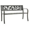 VidaXL Patio Bench, 49.2-Inch, Vintage Style, Weather-Resistant, Powder-Coated Steel, Gray, With Decorative Rose-Patterned Backrest 1 VidaXL Patio Bench, 49.2-Inch, Vintage Style, Weather-Resistant, Powder-Coated Steel, Gray, With Decorative Rose-Patterned Backrest -All Patio Furniture GUEST ae2a994f ec75 4285 9f46 cc435a890f6b