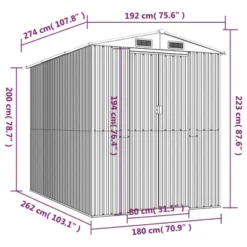 VidaXL Garden Shed Dark Brown Galvanized Steel Large Garden Shed - 75.6" X 107.9" X 87.8" -All Patio Furniture GUEST af042c77 3a92 499f 852f 4e1eb0aaa579 2