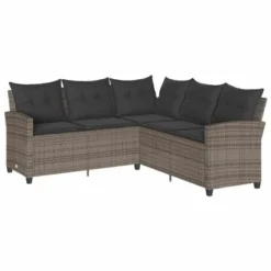 VidaXL L-Shaped Rattan Sectional Sofa - Outdoor Patio Couch With Anthracite Cushions, UV & Water-Resistant, Gray Steel Frame, 72.4"x72.4" -All Patio Furniture GUEST af5f51ab 1518 498d ad60 404c4d82ae1a