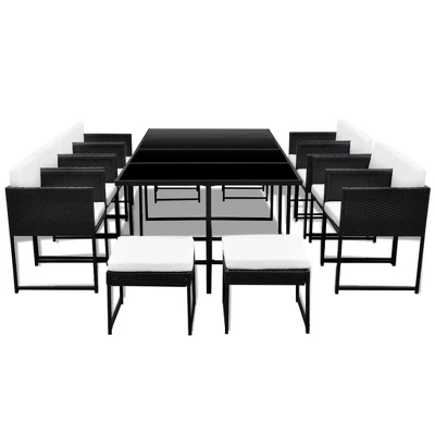 VidaXL Outdoor Dining Set Black, White 4 VidaXL Outdoor Dining Set Black, White - Image 2