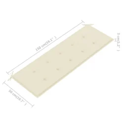 VidaXL Solid Eucalyptus Wood 3-Seater Patio Bench With Beige Cushion - Rustic Farmhouse Style Outdoor Seating For Garden, Terrace Or Patio -All Patio Furniture GUEST b06b1ee8 e8bb 4f32 b6bf bf51005695b4