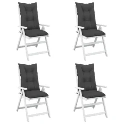 VidaXL Highback Chair Cushion Set Of 4 Anthracite Fabric (100% Polyester) -All Patio Furniture GUEST b2670728 fd24 43c1 a022 3b62c8b44b46