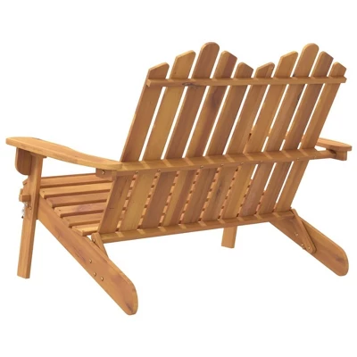 VidaXL Patio Bench Outdoor Adirondack Bench With Backrest Solid Wood Acacia 6 VidaXL Patio Bench Outdoor Adirondack Bench With Backrest Solid Wood Acacia - Image 4