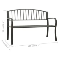 VidaXL Outdoor Patio Bench Garden Park Steel Bench For Outdoor Backyard Steel - Gray 12 VidaXL Outdoor Patio Bench Garden Park Steel Bench For Outdoor Backyard Steel - Gray -All Patio Furniture GUEST b331abc2 ff55 4a40 8e30 34db4d8a5a8f