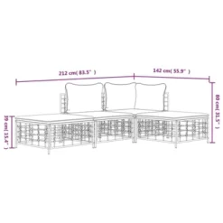 VidaXL 4-Piece Outdoor Patio Lounge Set - Anthracite Poly Rattan With Dark Gray Cushions For Garden, Terrace, Deck -All Patio Furniture GUEST b3ed08f7 33d6 4b2b abd8 9dc59cfe74d0