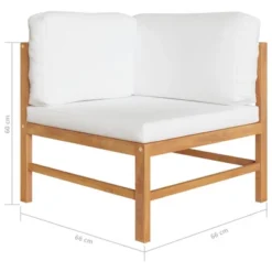 VidaXL 2-seater Patio Bench With Cream Cushions Solid Teak Wood -All Patio Furniture GUEST b429a6b7 cb01 429e ab05 919eebad5180