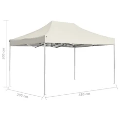 VidaXL Party Tent Cream Aluminum Alloy 14.8 X 9.8 Ft Foldable -All Patio Furniture GUEST b48898e2 6c4e 441d 86bf c82764103c19
