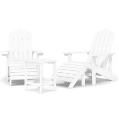 VidaXL Garden Chair White HDPE Standard Detachable Adirondack Chair -All Patio Furniture GUEST b4ee4a2e 1f64 4306 b7c0 de1e0691b6bc