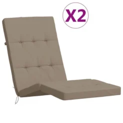 VidaXL Deck Chair Cushion Set Of 2 Taupe Oxford Fabric (100% Polyester) -All Patio Furniture GUEST b5e435d5 e28f 4b01 bcb8 ae01a0e489f7
