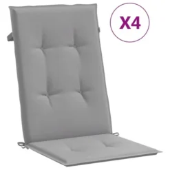 VidaXL Highback Chair Cushion Set Of 4 Grey Polyester -All Patio Furniture GUEST b7a3dc62 60ed 4aa7 9b0a bd9944c6d8cb