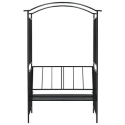 VidaXL Garden Arch With Bench In Black | Sturdy Iron Construction | Weather-Resistant | Elegant Addition To Garden, Patio, Terrace -All Patio Furniture GUEST b8f80342 3025 4405 8559 6309f09b552e