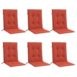 VidaXL Lowback Chair Cushion Set Of 6 Melange Red 100% Polyester -All Patio Furniture GUEST b9d0b2f4 2d8b 449c b051 8e1ea9eb757f