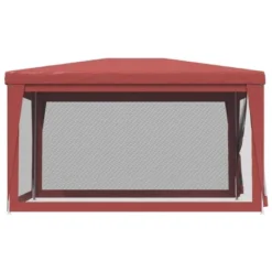 VidaXL Red Party Tent With 4 Mesh Sidewalls, Heavy-Duty Iron Frame, UV And Water-Resistant Roof, Ideal For Outdoor Gatherings And Events -All Patio Furniture GUEST baaaecd3 e130 4cb4 a2e1 5eed85a97fed