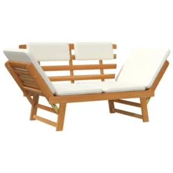 VidaXL Patio Bench Outdoor Garden Bench 2-in-1 Solid Wood Acacia - Brown And White 4 -All Patio Furniture GUEST bacd0f3b e9c2 48ce aeb4 d63e9d0935ac