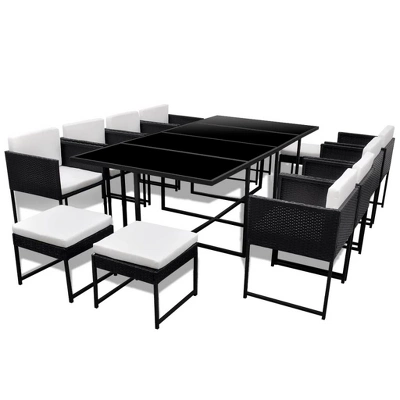 VidaXL Outdoor Dining Set Black, White 10 VidaXL Outdoor Dining Set Black, White - Image 8