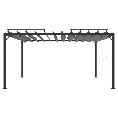 VidaXL Gazebo With Louvered Roof 9.8'x13.1' Anthracite Fabric And Aluminum 4 VidaXL Gazebo With Louvered Roof 9.8'x13.1' Anthracite Fabric And Aluminum - Image 2