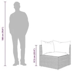 VidaXL Patio Lounge Set Gray PE Rattan, Powder-coated Steel, Tempered Glass -All Patio Furniture GUEST bc98ec38 a369 4908 8e43 e28f519eb8c0