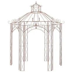 VidaXL Garden Pavilion Antique Brown - 9.8' Wrought Iron Outdoor Patio Rose Gazebo Arch - Vintage Finish, Ideal For Climbing Vines And Shade Shelter 12 VidaXL Garden Pavilion Antique Brown - 9.8' Wrought Iron Outdoor Patio Rose Gazebo Arch - Vintage Finish, Ideal For Climbing Vines And Shade Shelter -All Patio Furniture GUEST bf17704d 0a3c 48d9 960a 39de829e3a33